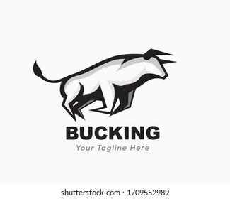 flying jump bull logo design inspiration