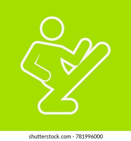 Flying Kick Karate Outline Sport Figure Symbol Vector Illustration Graphic