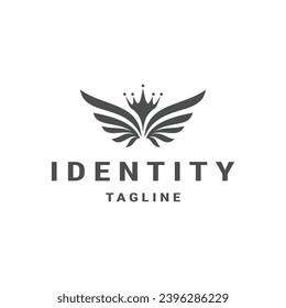 Flying king logo design template