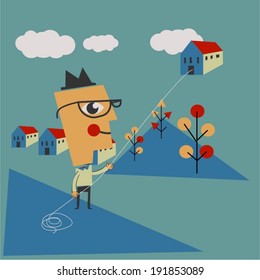 Flying a kite
