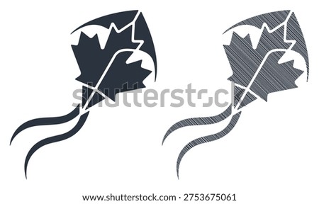 Flying kite, Canada symbol, maple leaf, fun, recreation, outdoors