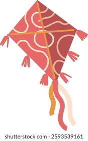 Flying kite with creative ornaments