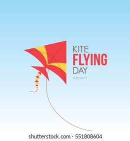 Flying kite day vector illustration.