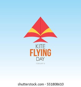 Flying kite day vector illustration.