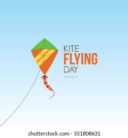 Flying kite day vector illustration.