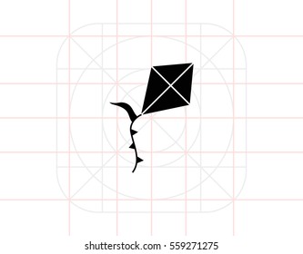 Flying kite icon