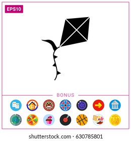 Flying kite icon