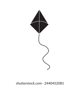 Flying kite icon in flat illustration vector on white background..eps