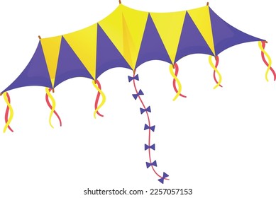 Flying kite icon. Outdoor kid play toy