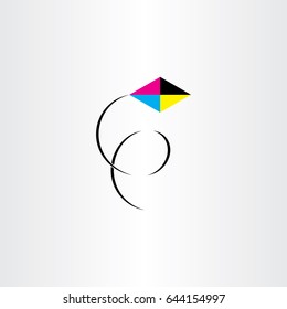 flying kite illustration icon 