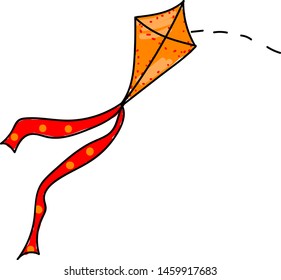 Fliegender Drachen, Illustration, Vektorgrafik auf weißem Hintergrund.