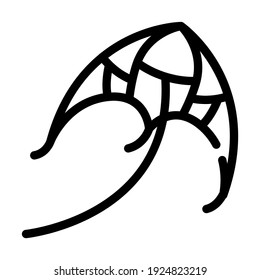 flying kite line icon vector. flying kite sign. isolated contour symbol black illustration
