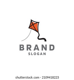 Flying kite logo design template