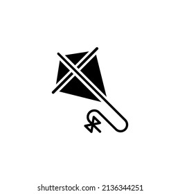 Flying kite stencil vector illustration isolated on white background