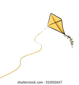 Flying kite, vector illustration