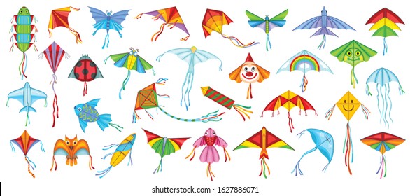 Flying kite vector illustration on white background .Festival kites cartoon set icon.Isolated cartoon set icon flying kite.