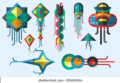 Flying kite vector illustration wind fun toy fly leisure happy isolated joy string activity play freedom game design vacation childhood