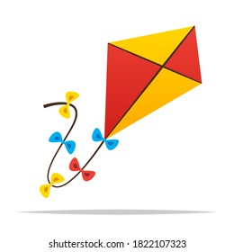 Flying Kite Vector Isolated Illustration