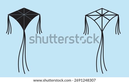 Flying kites icon.  isolated on sky background, Vector eps 10