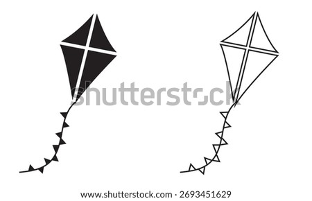 Flying kites icon.  isolated on white background, Vector eps 10