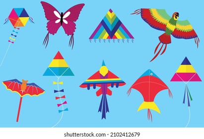 Flying Kites On Cloud For Makar Sankranti Festival