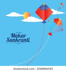 flying kites on sky background Makar Sankranti post