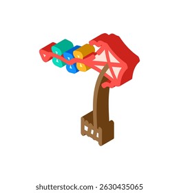 flying kites spring isometric icon vector. flying kites spring sign. isolated symbol illustration