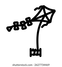 flying kites spring line icon vector. flying kites spring sign. isolated contour symbol black illustration