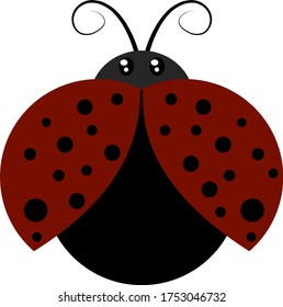 Flying ladybug, illustration, vector on white background