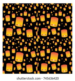 Flying lanterns festival call Yi Peng festival in Chiang Mai, Thailand pattern background.