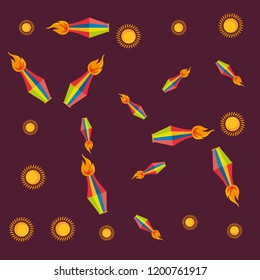 flying lanterns flame decoration background
