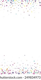 Flying latin letters. Colorful childish scattered charachters of English alphabet. Foreign languages study concept. Back to school banner on white background.