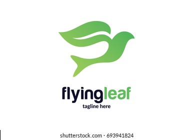 Flying Leaf Logo Template Design Vector, Emblem, Design Concept, Creative Symbol, Icon