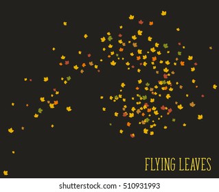 Flying leaves, autumn mood, vector