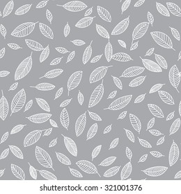 Flying leaves card, vector seamless pattern background