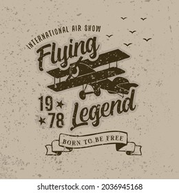 Flying Legend Born To Be Free tshirt postcard poster graphic design badge