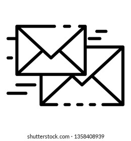 Flying letter icon. Outline flying letter vector icon for web design isolated on white background