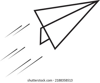 Flying letter paper modern premium flat outline vector icon professionally on white background