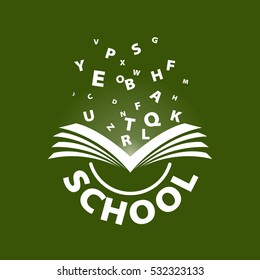  flying letters from the book, vector logo 