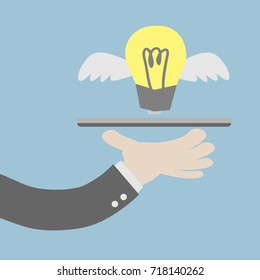 flying light bulb in hand.