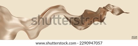 Flying light Dusty pink silk textile fabric flag background. Smooth elegant pink Satin Isolated on beige Background for grand opening ceremony. Gold pink curtain. 3d vector illustration.