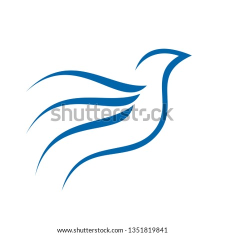 Flying Line Art Abstract Bird Symbol Stock Vector (Royalty Free