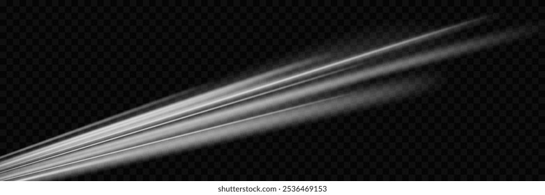 Flying lines of speed and movement. On a transparent background.