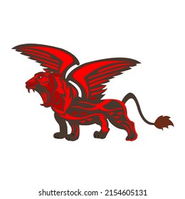 flying lion vector and illustration design