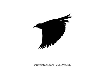 Flying Longclaw Bird Silhouette Design  And Vector Illustration. 