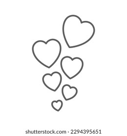 flying love line art symbol icon design