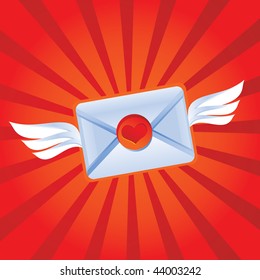 flying love message - vector illustration