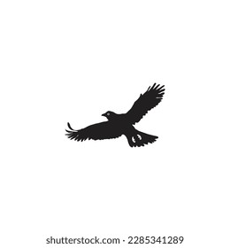 flying macaw wild bird in the sky vector silhouette illustration