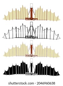 Flying Machine Of Da Vinci In Top View