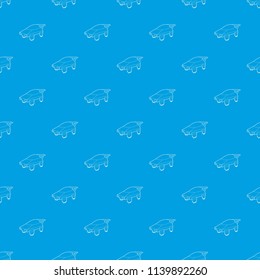 Flying machine future pattern vector seamless blue repeat for any use